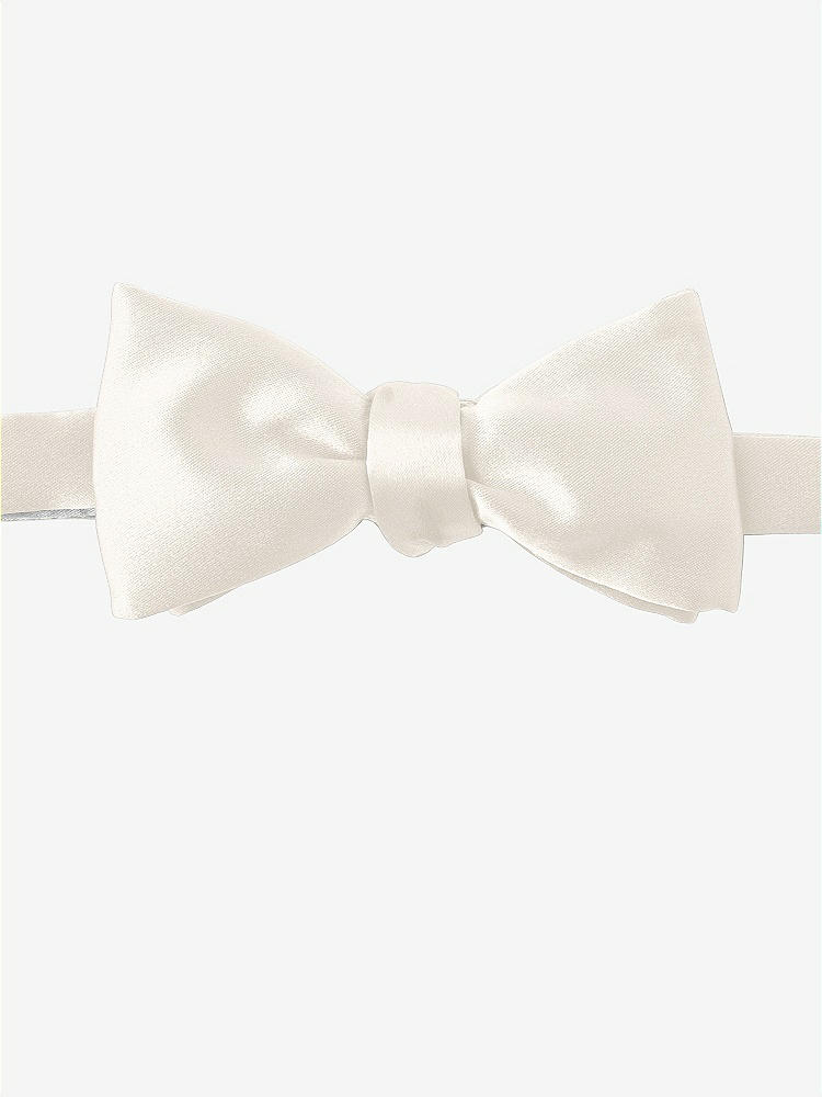 Front View - Ivory Matte Satin Bow Ties by After Six