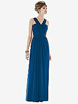 Front View Thumbnail - Cerulean Maxi Chiffon Sleeveless Halter Dress