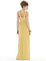 Rear View Thumbnail - Maize Maxi Chiffon Sleeveless Halter Dress