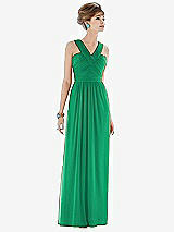 Front View Thumbnail - Pantone Emerald Maxi Chiffon Sleeveless Halter Dress