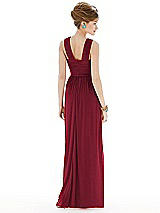 Rear View Thumbnail - Burgundy Maxi Chiffon Sleeveless Halter Dress