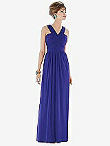 Front View Thumbnail - Electric Blue Maxi Chiffon Sleeveless Halter Dress