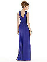 Rear View Thumbnail - Electric Blue Maxi Chiffon Sleeveless Halter Dress