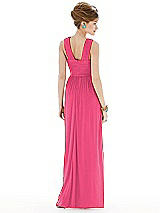 Rear View Thumbnail - Forever Pink Maxi Chiffon Sleeveless Halter Dress