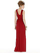 Rear View Thumbnail - Garnet Maxi Chiffon Sleeveless Halter Dress