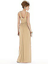 Rear View Thumbnail - Golden Maxi Chiffon Sleeveless Halter Dress