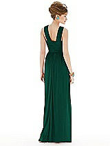 Rear View Thumbnail - Hunter Green Maxi Chiffon Sleeveless Halter Dress