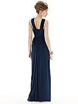Rear View Thumbnail - Midnight Navy Maxi Chiffon Sleeveless Halter Dress