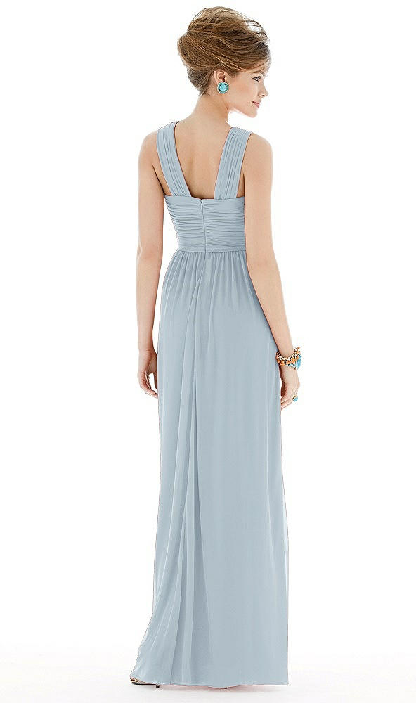 Back View - Mist Maxi Chiffon Sleeveless Halter Dress