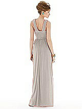 Rear View Thumbnail - Taupe Maxi Chiffon Sleeveless Halter Dress