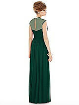 Rear View Thumbnail - Hunter Green Chiffon Knit Cap Sleeve VNeck Maxi Dress