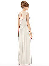 Rear View Thumbnail - Ivory Chiffon Knit Cap Sleeve VNeck Maxi Dress