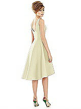 Alt View 2 Thumbnail - Butter Yellow Bateau Neck Satin High Low Cocktail Dress