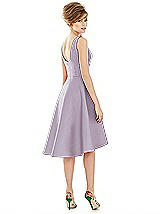 Alt View 2 Thumbnail - Lilac Haze Bateau Neck Satin High Low Cocktail Dress