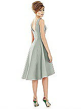 Alt View 2 Thumbnail - Willow Green Bateau Neck Satin High Low Cocktail Dress