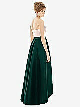 Alt View 2 Thumbnail - Evergreen & Blush Strapless Satin High Low Dress with Pockets