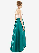 Alt View 2 Thumbnail - Jade & Blush Strapless Satin High Low Dress with Pockets