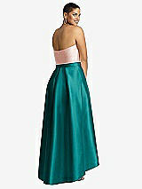Rear View Thumbnail - Jade & Blush Strapless Satin High Low Dress with Pockets