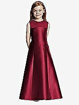 Front View Thumbnail - Burgundy Flower Girl Dress FL4041