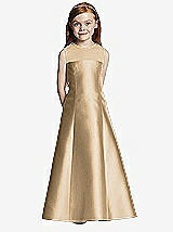 Front View Thumbnail - Golden Flower Girl Dress FL4041