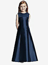 Front View Thumbnail - Midnight Navy Flower Girl Dress FL4041