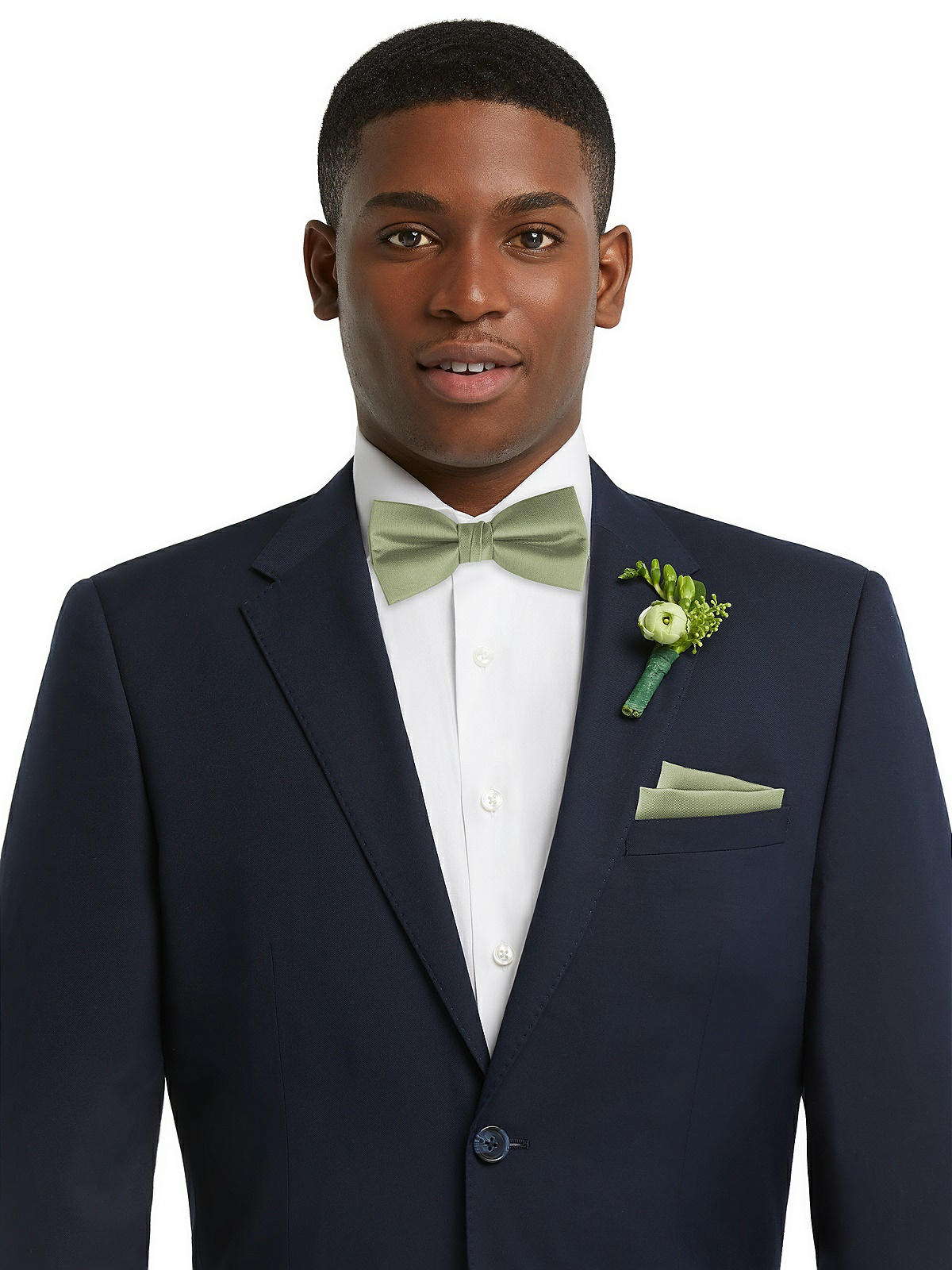 Classic Yarn-dyed Bow Ties By After Six In Sage | The Dessy Group