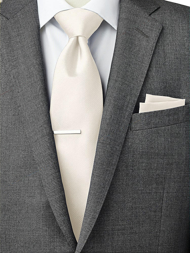 Back View - Ivory Classic Yarn-Dyed Pocket Squares by After Six