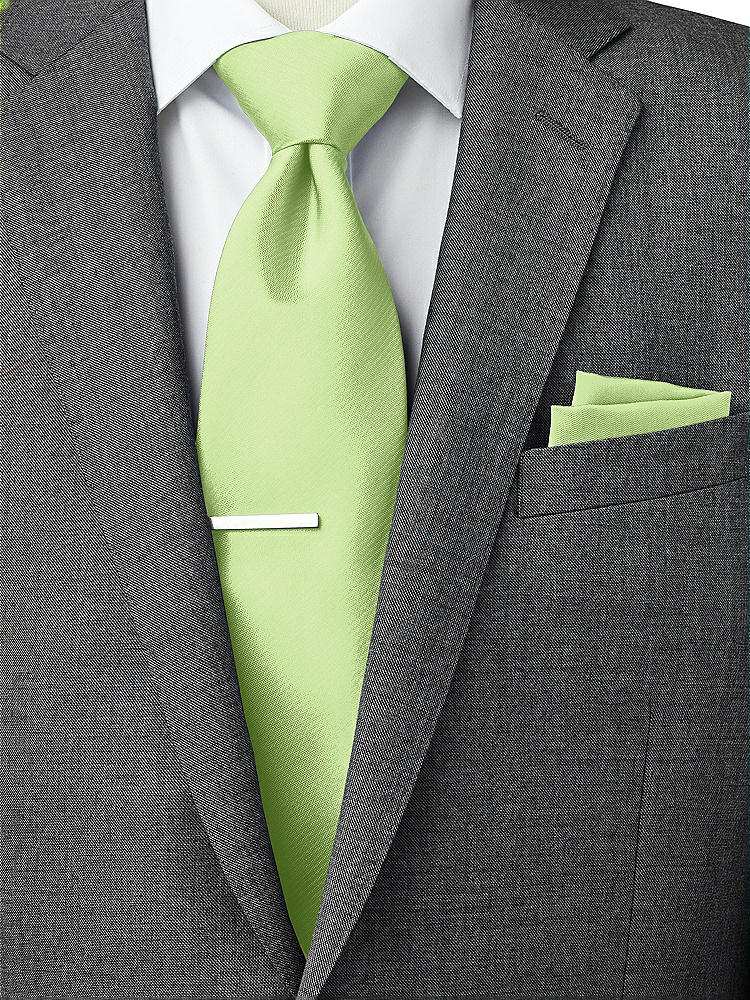 Back View - Pistachio Classic Yarn-Dyed Pocket Squares by After Six