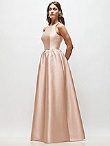 Side View Thumbnail - Cameo Sleeveless Keyhole Back Satin Maxi Dress