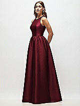 Side View Thumbnail - Cabernet Sleeveless Keyhole Back Satin Maxi Dress