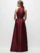Rear View Thumbnail - Cabernet Sleeveless Keyhole Back Satin Maxi Dress