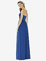 Alt View 2 Thumbnail - Classic Blue Strapless Draped Bodice Maxi Dress with Front Slits