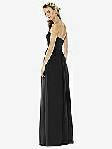 Alt View 2 Thumbnail - Black Strapless Draped Bodice Maxi Dress with Front Slits