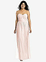 Front View Thumbnail - Blush Strapless Draped Bodice Maxi Dress with Front Slits