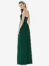 Alt View 2 Thumbnail - Hunter Green Strapless Draped Bodice Maxi Dress with Front Slits