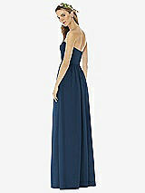 Alt View 2 Thumbnail - Sofia Blue Strapless Draped Bodice Maxi Dress with Front Slits