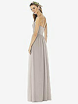 Alt View 2 Thumbnail - Taupe Strapless Draped Bodice Maxi Dress with Front Slits