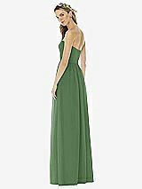 Alt View 2 Thumbnail - Vineyard Green Strapless Draped Bodice Maxi Dress with Front Slits