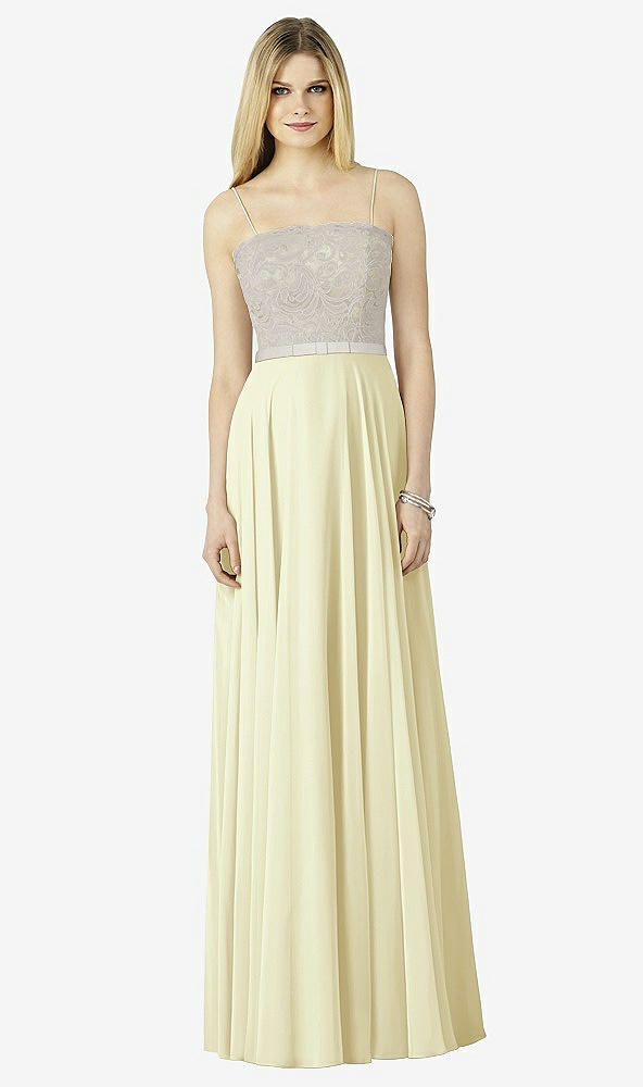 Front View - Butter Yellow & Oyster After Six Bridesmaid Dress 6732