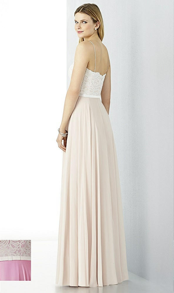 Back View - Powder Pink & Oyster After Six Bridesmaid Dress 6732