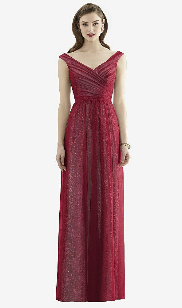 Front View - Burgundy & Oyster Dessy Collection Style 2946