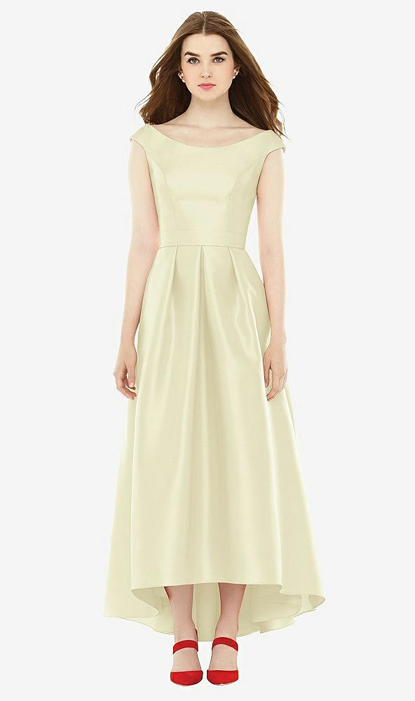 Front View - Butter Yellow Alfred Sung Bridesmaid Dress D722