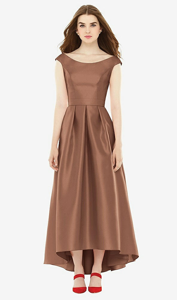 Front View - Cognac Alfred Sung Bridesmaid Dress D722