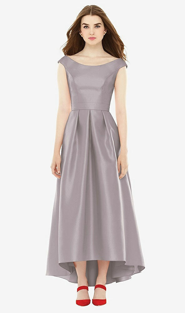 Front View - Cashmere Gray Alfred Sung Bridesmaid Dress D722