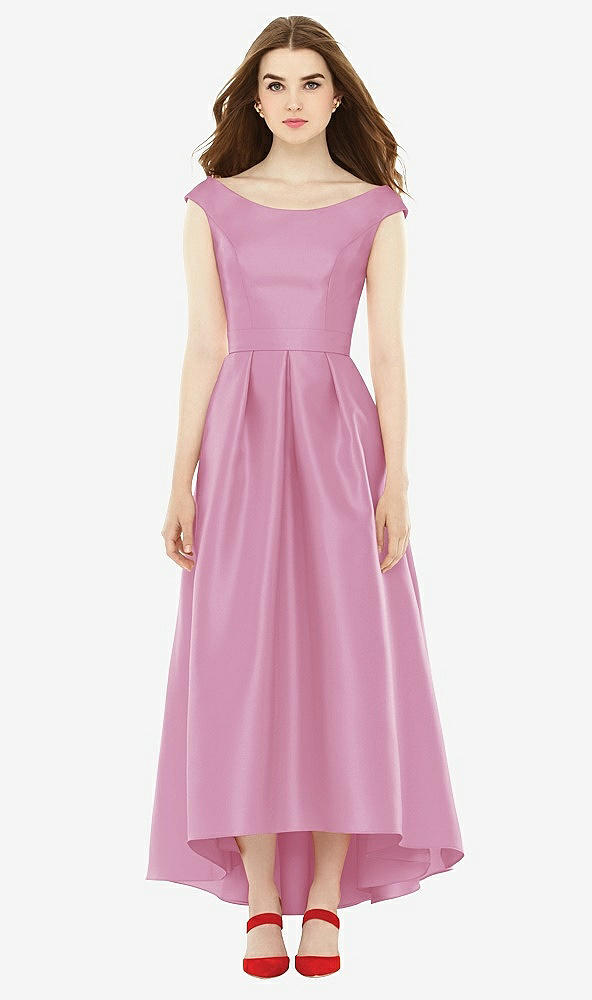 Front View - Powder Pink Alfred Sung Bridesmaid Dress D722