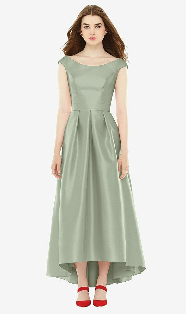 Front View - Sage Alfred Sung Bridesmaid Dress D722