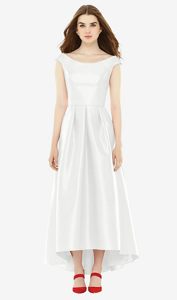Front View - White Alfred Sung Bridesmaid Dress D722