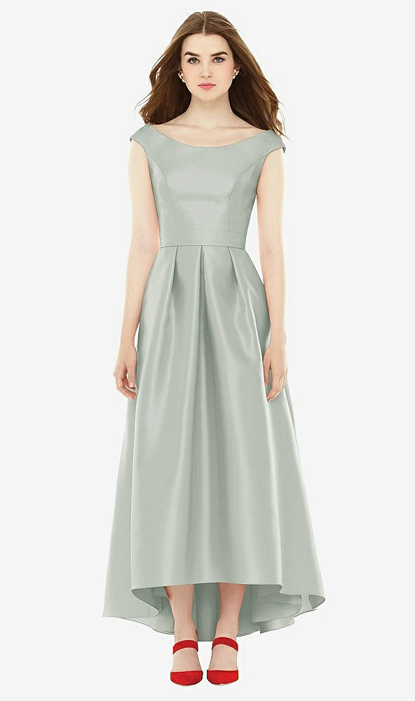 Front View - Willow Green Alfred Sung Bridesmaid Dress D722