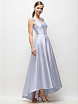 Side View Thumbnail - Silver Dove Sleeveless Pleated Skirt High Low Dress with Pockets