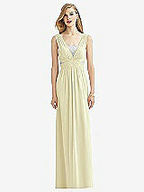 Front View Thumbnail - Butter Yellow & Metallic Silver After Six Bridesmaid Dress 6741